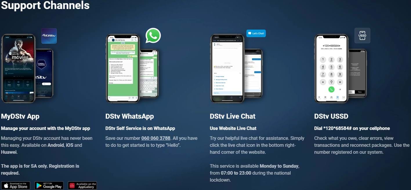 Contact DStv using any of our convenient support channels